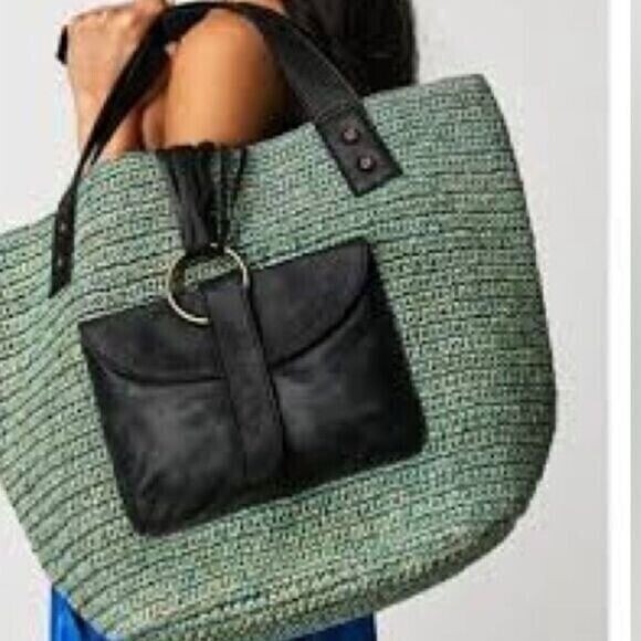 NWT Free People En Riva‎ Raffia Tote Bag - Picture 1 of 6